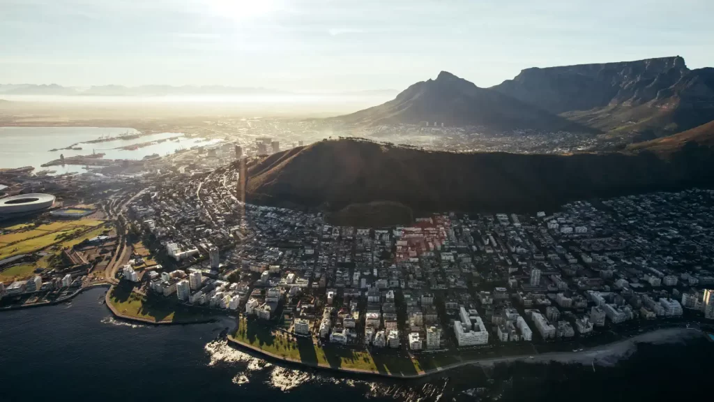 Table Mountain with the cityscape of Cape Town below